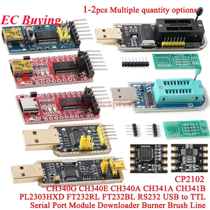 Moduł konwertera USB na TTL Serial 232 FT232RL FT232BL CH340A CH340E CH340G PL2303HXD Programator do programowania i nagrywania