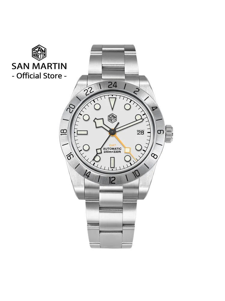 San Martin nuevo 39mm NH34 BB GMT reloj mecánico automático reloj deportivo zafiro luminoso impermeable 100m para hombres reloj SN0054