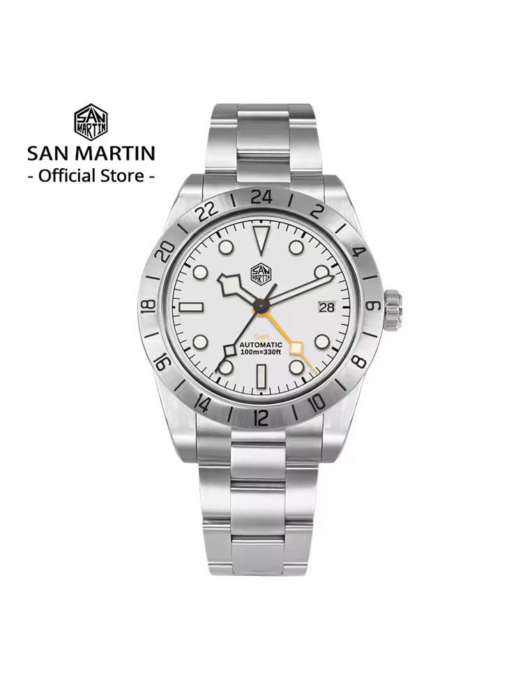 San martin novo 39mm nh34 bb gmt relógio mecânico automático esporte safira luminosa à prova dwaterproof água 100m para homem relogio sn0054