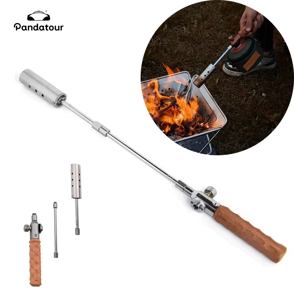 Pandatour Klappbrenner, Gasbrenner, lange Flammenzünder, Outdoor-Grill, Lötlampe, Camp, Flammenwerfer, Camping, abnehmbarer Herd ﻿