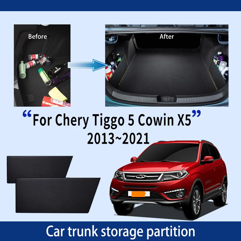 

For Chery Tiggo 5 Cowin X5 2013~2021 Car Thickening Trunk Storage Partition Multifunction Storage Box Auto Interior Accessories
