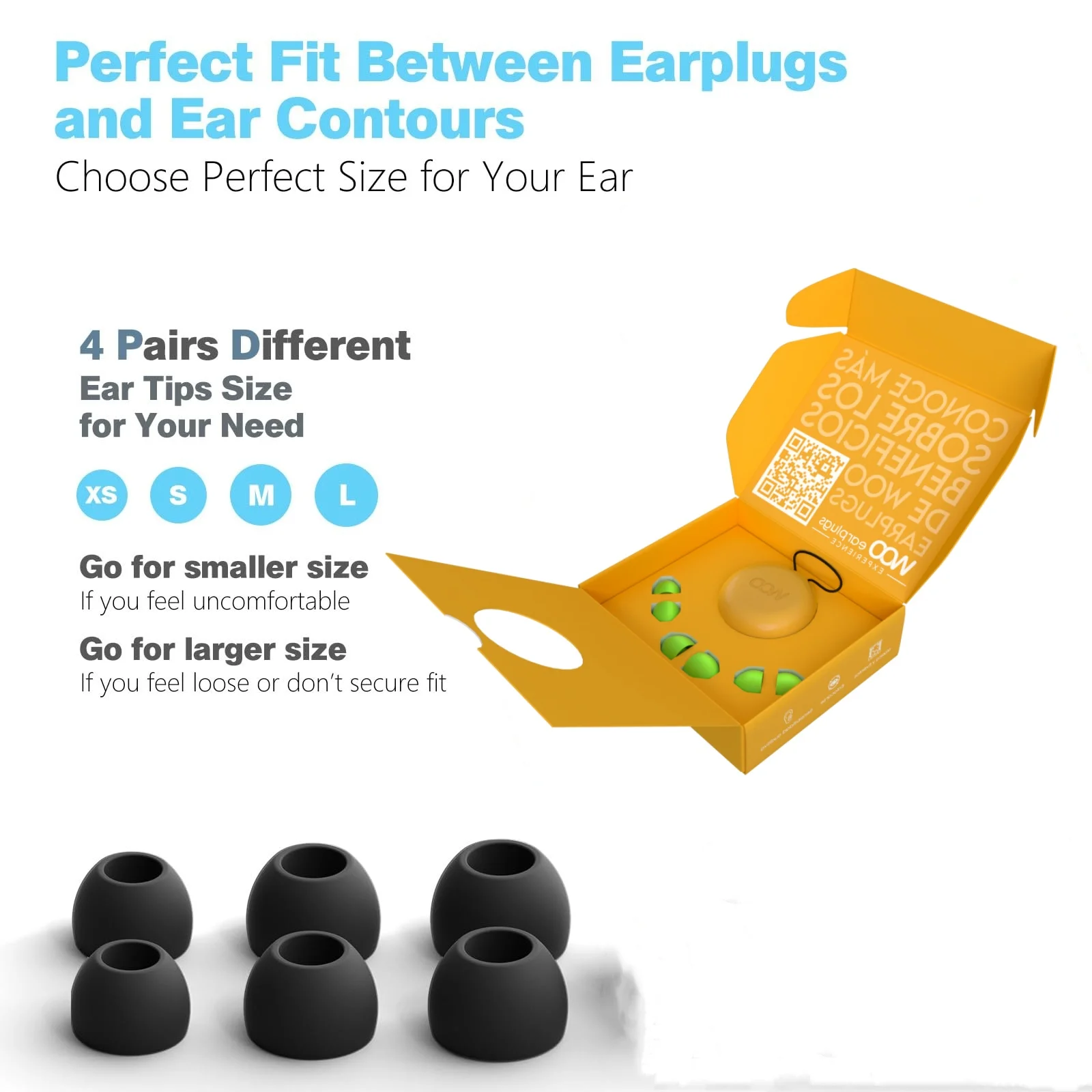 

Reusable WOO Earplugs Designed to Eliminating Damaging Sound Waves 16/20/27/30 Decibles Available