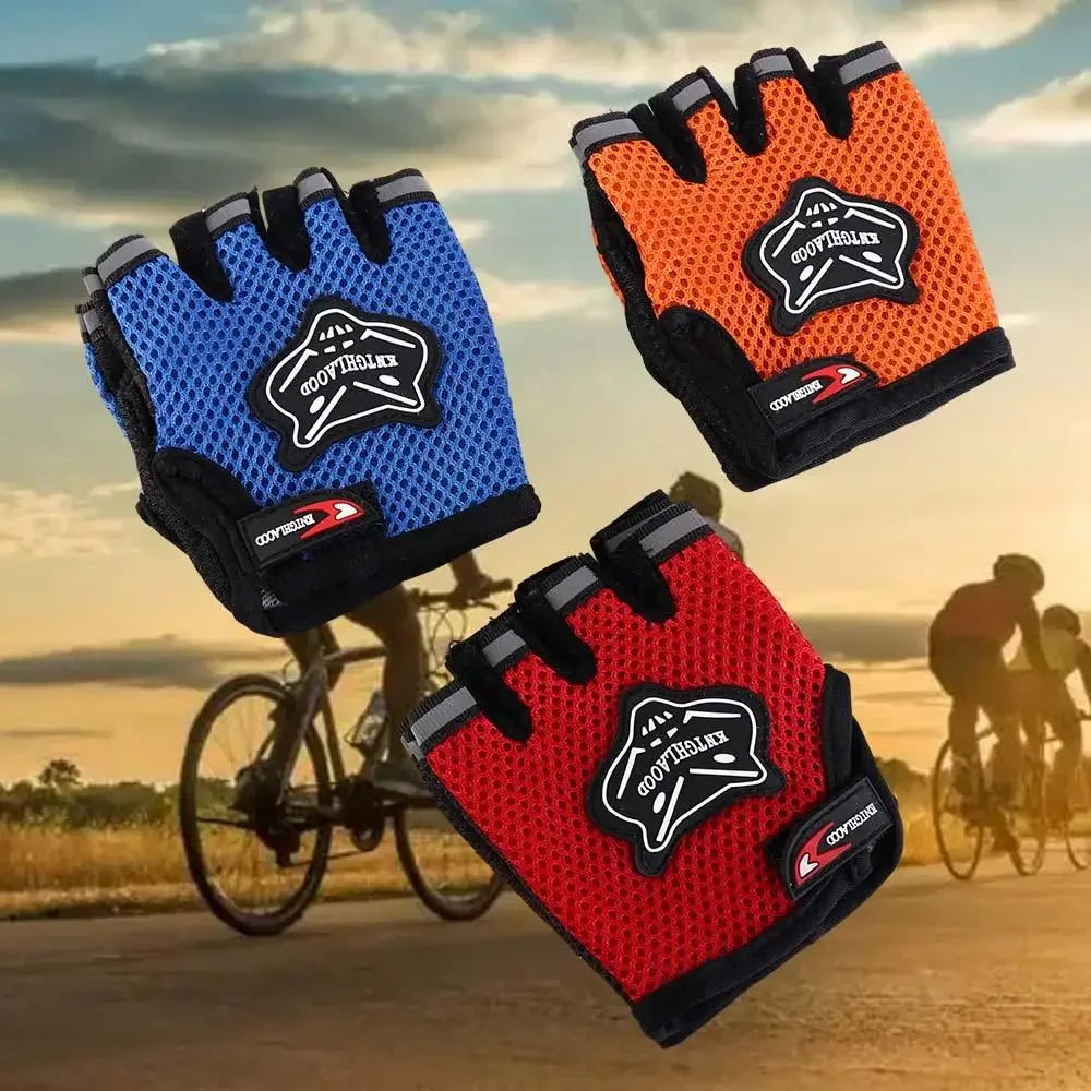 AliExpress Kids Adult Half Finger Mesh Climbing Outdoor Sport Bicycle Bike Children Men Women Anti Slip Breathable Glove