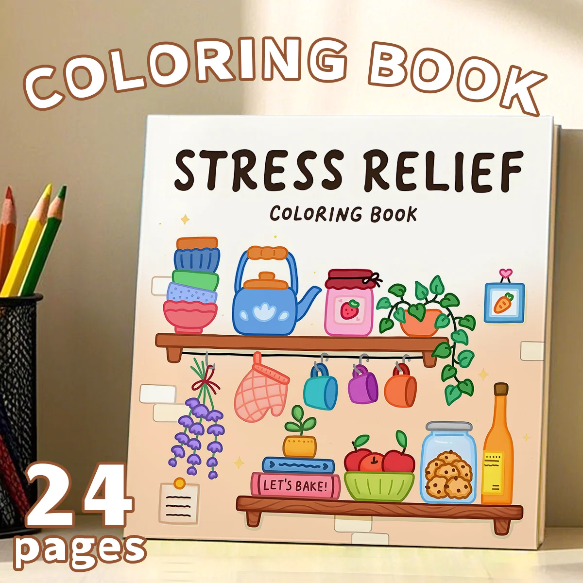 

1pc STRESS RELIEF Coloring Book 24 Page For Adults And Teens Great For Relaxation Graffiti Painting Drawing