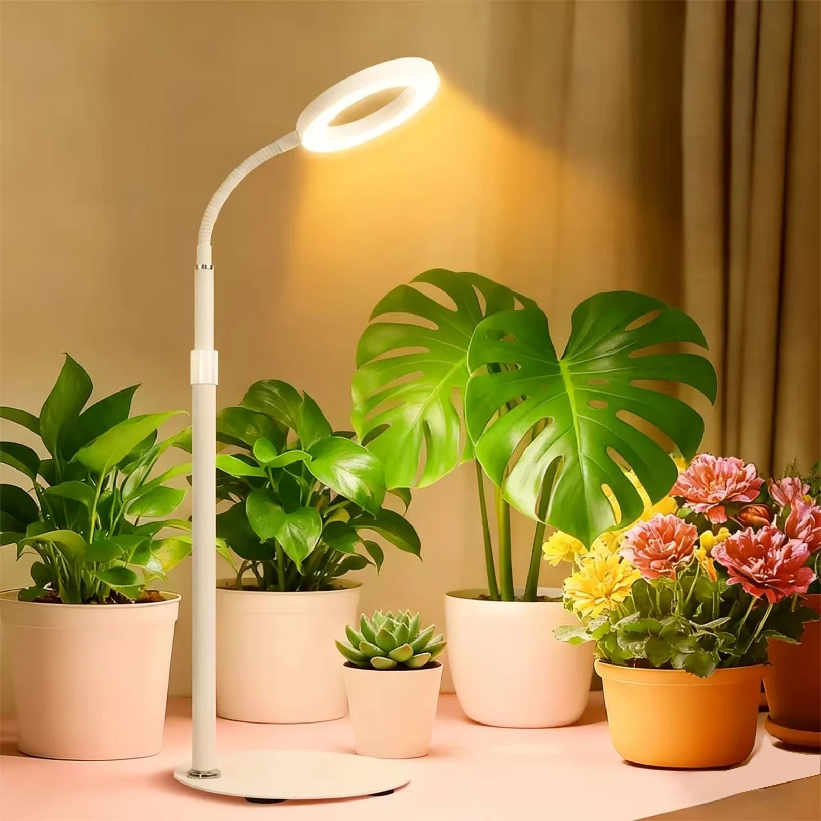 

Настольные светильники для выращивания комнатных растений, настольная лампа полного спектра для растений, регулируемая гусиная шея, автоматический таймер, 3 режима освещения