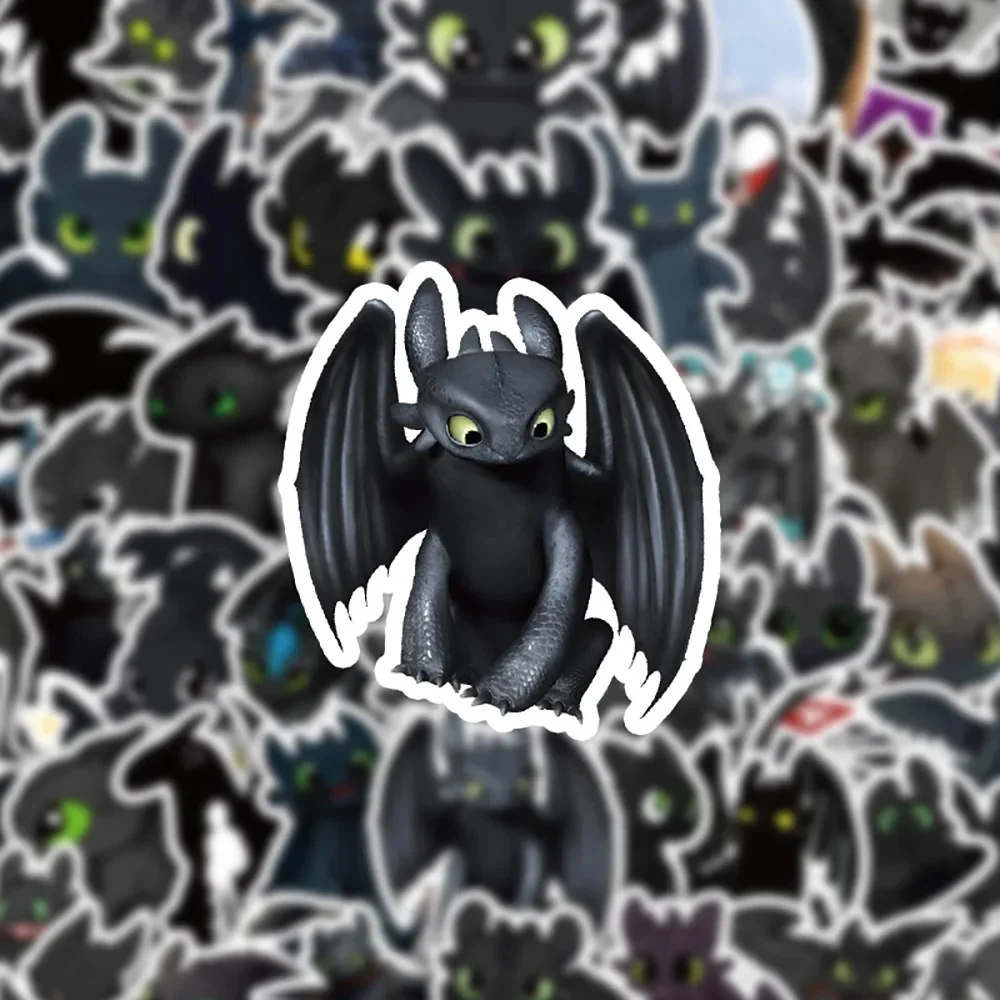 AliExpress 10/60PCS Kawaii Toothless Cartoon Stickers How to Train Your Dragon Sticker Fridge Luggage Laptop Guitar Bike Skateboard Toys