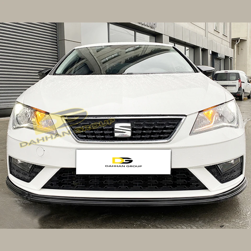 Seat Leon MK3 Facelift 2017 - 2020 Model Rieger 3 buah Splitter Bumper depan Spoiler bibir Piano Gloss permukaan hitam ABS