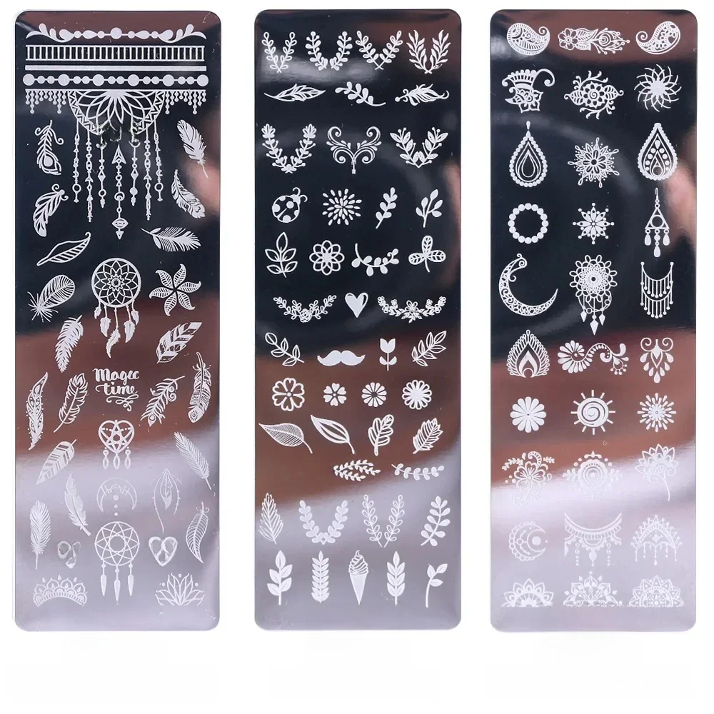 Plaques d'estampage pour ongles, géométrie fleur papillon, feuilles d'animaux, pochoir d'image pour vernis à ongles, modèles d'impression, outils KUI2.4