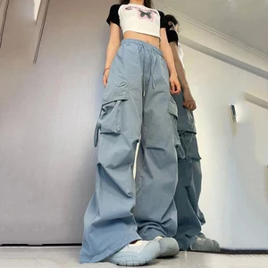 Frauen y2k Cargohose hohe Taille Streetwear Hip Hop Frauen tolle Taschen lässig Taille Low Cord Baggy Joggyhose 10 Hauptverkaufshosen Büro niedrige Taille - №1