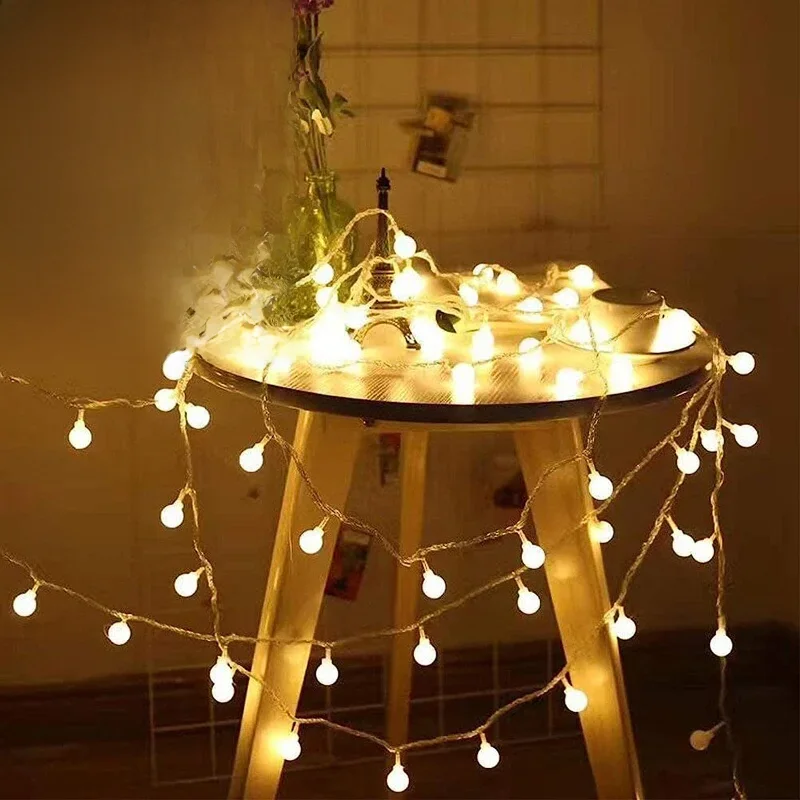 Girlandy świetlne Led Ball String Lights USB/Battery Operated String Lights Outdoor Globe Fairy Light na wesele Halloween Garden Christmas Decor — zdjęcie 2