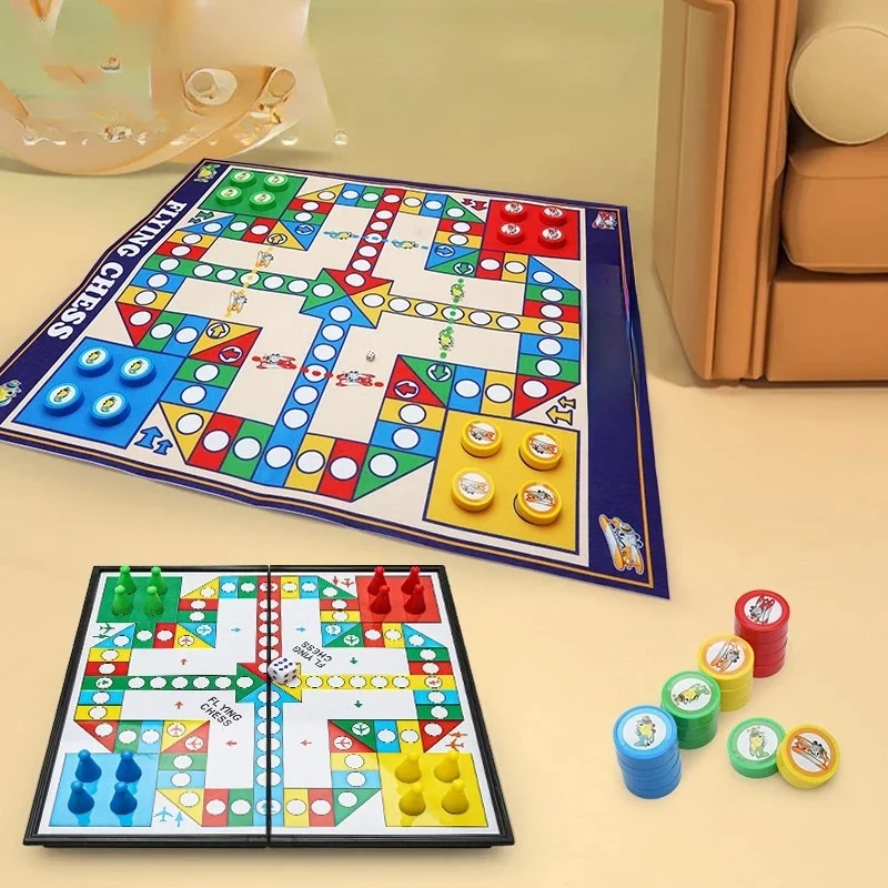 Table de jeu de société magnétique 9 en 1, grand tapis, échecs volants, dames, échecs, salle, backgammon, quadruple, garde-robe, Parker, fête à la maison