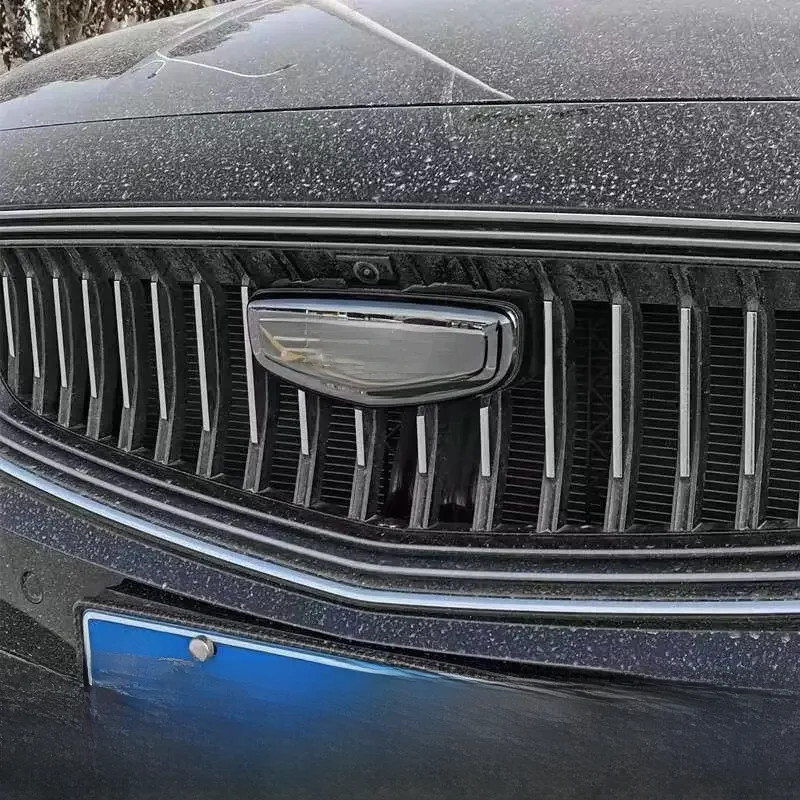 For Geely Monjaro Xingyue L 2021-2023 Accessories Black Car Label Sticker Car Front Logo Frame Head Bumper Decor Sticker Cover