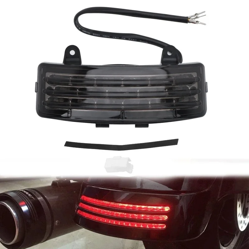 Motocyklowe tylne światło tylnego błotnika LED Tri-Bar Światło hamowania do Harley Touring Street Glide Road Glide FLHX FLTRX 96-13 — zdjęcie 2