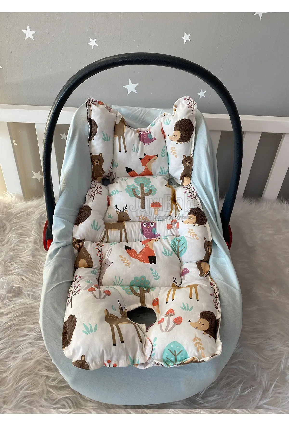 Handmade Cute Forest Design Stroller Cushion / Baby Carriage Cushion