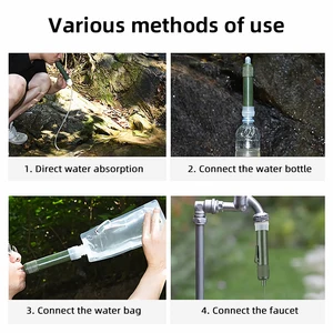 Kohlefaser -Wasserbeutel zum Überleben oder Notfallversorgungen, Mini -Strohwasserfilter, Outdoor, Camping, TUP, 1PC 6 Hauptverkaufswasserfilterstroh - №1