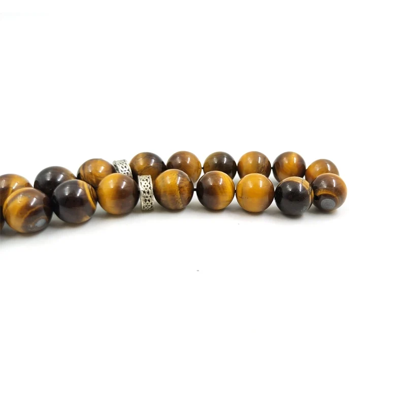 Natural Tiger eye stone tasbih Arwen Pendant Muslim man misbaha prayer beads bracelet Arabic fashion Rosary