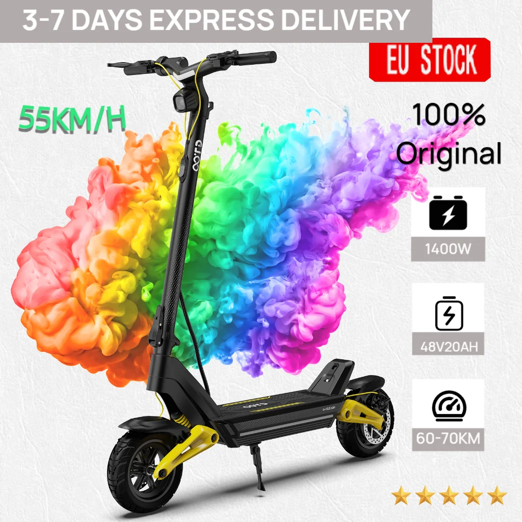 Trottinette électrique OOTD S10 10 pouces, connexion Bluetooth, application, 1400W, 48V, 20AH, vitesse maximale 55 km/h, autonomie 70 km, trottinette électrique légère