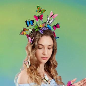 Moda Hairband Başlıklar Headdress Saç Süsleri Düğün Şapkalar Gelin Bayanlar Düğün Kelebek Kafa Bandı saç aksesuarları
