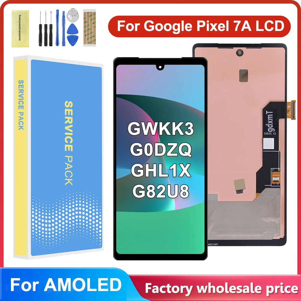 

OLED For Google Pixel 7A LCD Display GWKK3, GHL1X, G0DZQ, G82U8 Touch Screen Digitizer Assembly Replacement