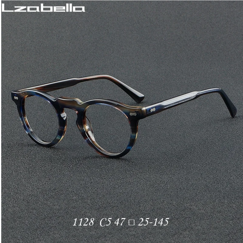 

Lzabella High Quality Fashion TR90 Glasses Mens Acetate Luxury Vintage Round Optical Prescription Eyeglasses Frames Women 1128