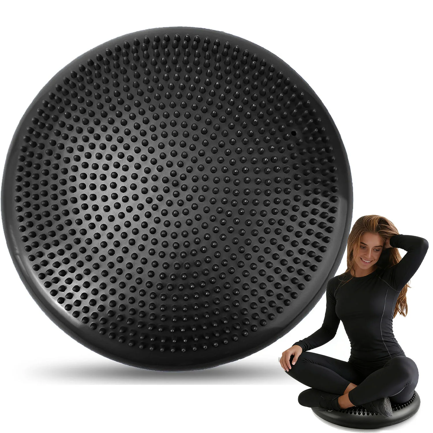 Ballsitzkissen mit Pumpe, Balancekissen 34 cm, aufblasbares Luftkissen aus PVC, zur Stärkung der Muskulatur & Verbesserung der Körperhaltung, ideal