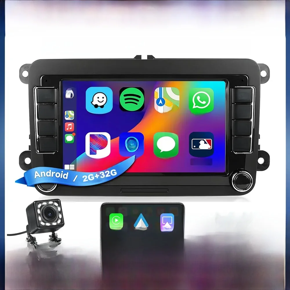 2din Android Auto Radio Voor Vw Passat Golf Mk5 Mk6 Jetta Polo Touran Draadloze Carplay Android Auto 7 ''Multimedia Speler Camera - afbeelding 2