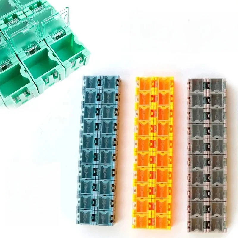Auto Pop-up Patchbox 100Pcs/Set SMD SMT Electronic Component Container Mini Storage Boxes Kit Desk Organizer (Random Color)