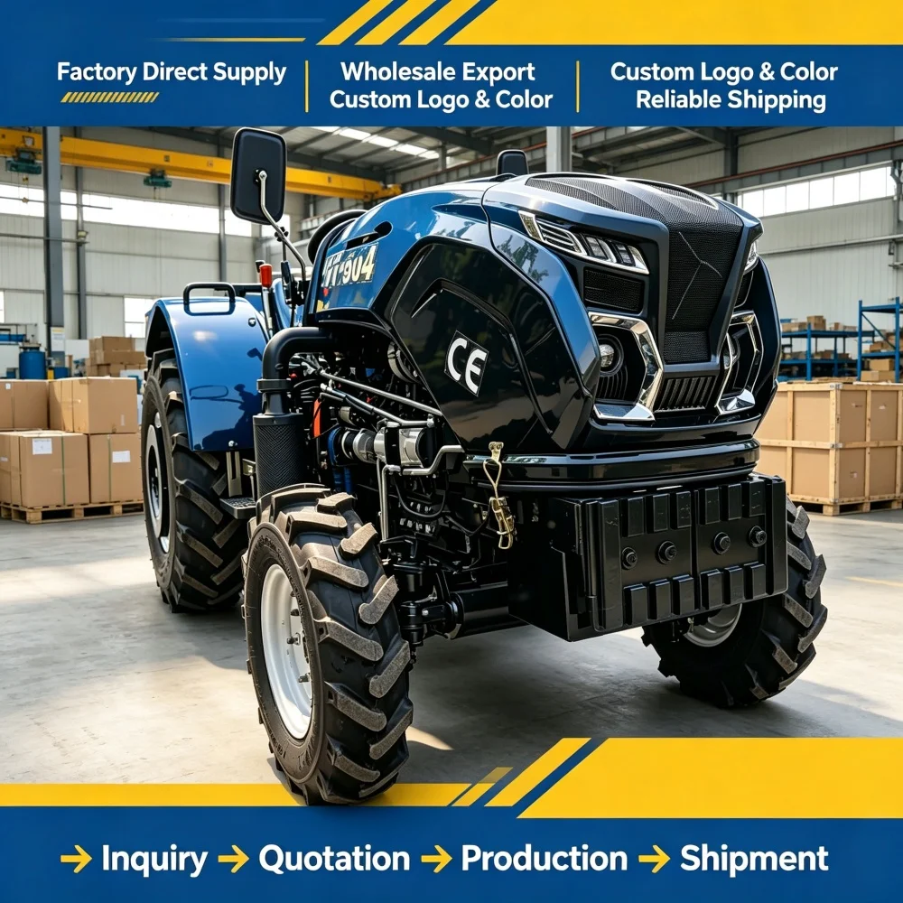 Agricultural Tractor 50HP 4WD CE Euro5 Diesel, Cabin Optional, Various Implements, Wholesale for Orchard Vineyard