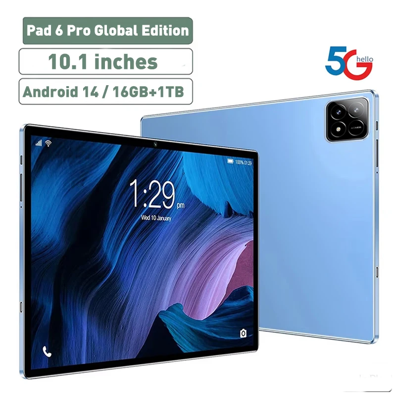 

2025 Новая глобальная версия Pad 6 Pro 10,1-дюймовый планшет Snapdragon 8Gen2 с двумя SIM-картами, 16 ГБ, 1 ТБ, с WIFI