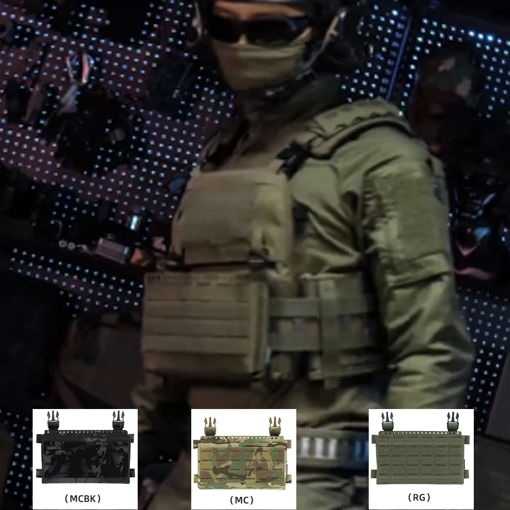 

MK5 Tactical Chest Hanging front Panel,G-Buckle Laser Cut MOLLE Hook&loop Mag Pouch Panel for Tactic MK3/MK4/MK5 Chest