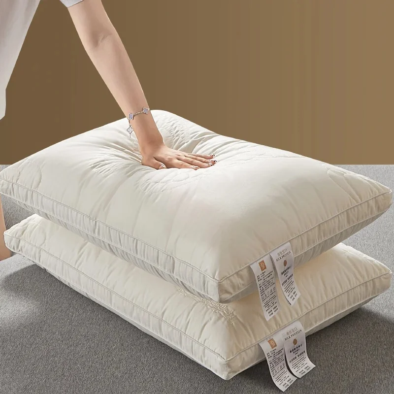 Moerbeizijden kussen 7A antibacterieel slaapkussen Luxe comfortabele katoenen hotelbedkussens - afbeelding 2