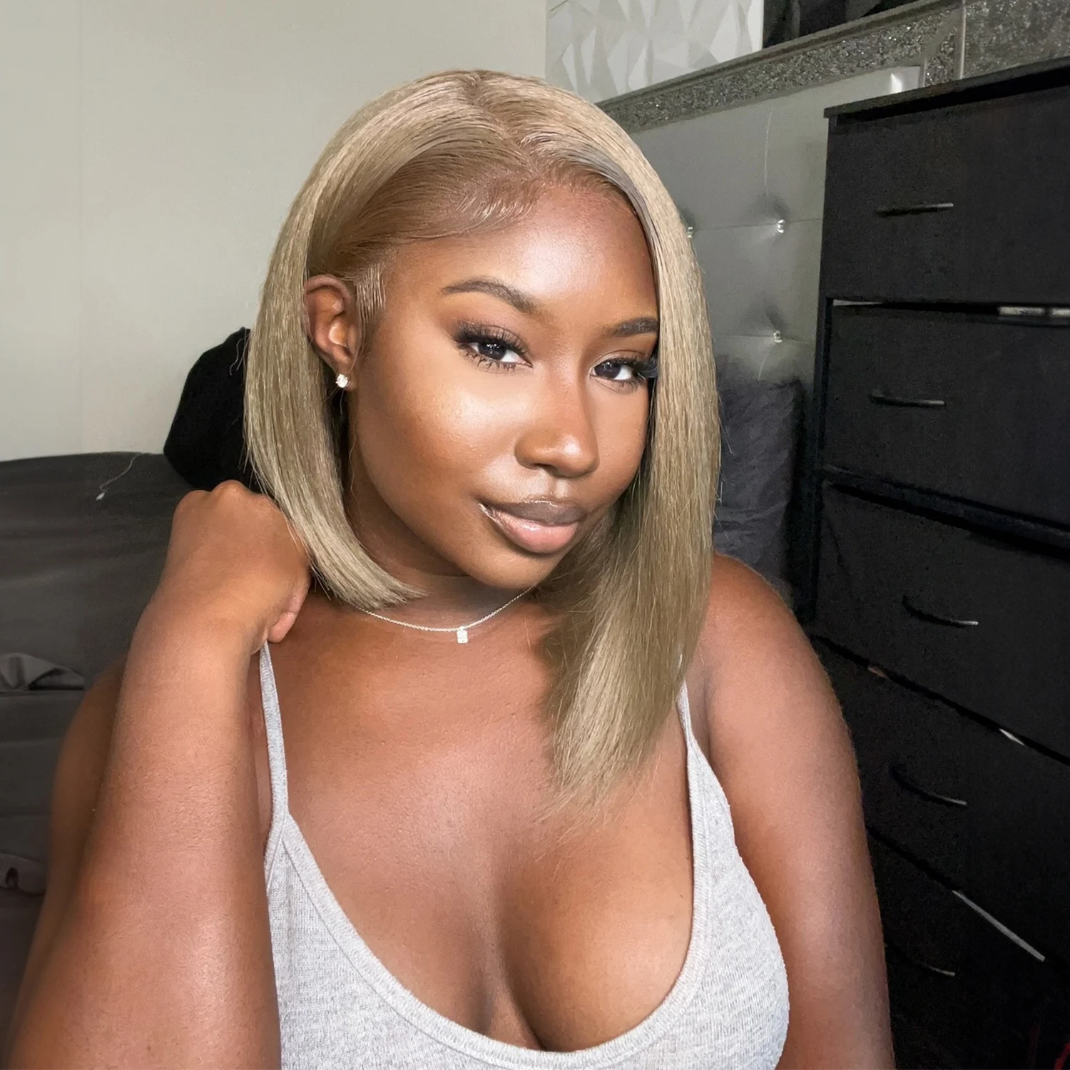 شعر مستعار بدانتيل أمامي بدون غراء ، 13 × 6 ، 3 بوب ، منتوف مسبقًا ، آمن للحرارة