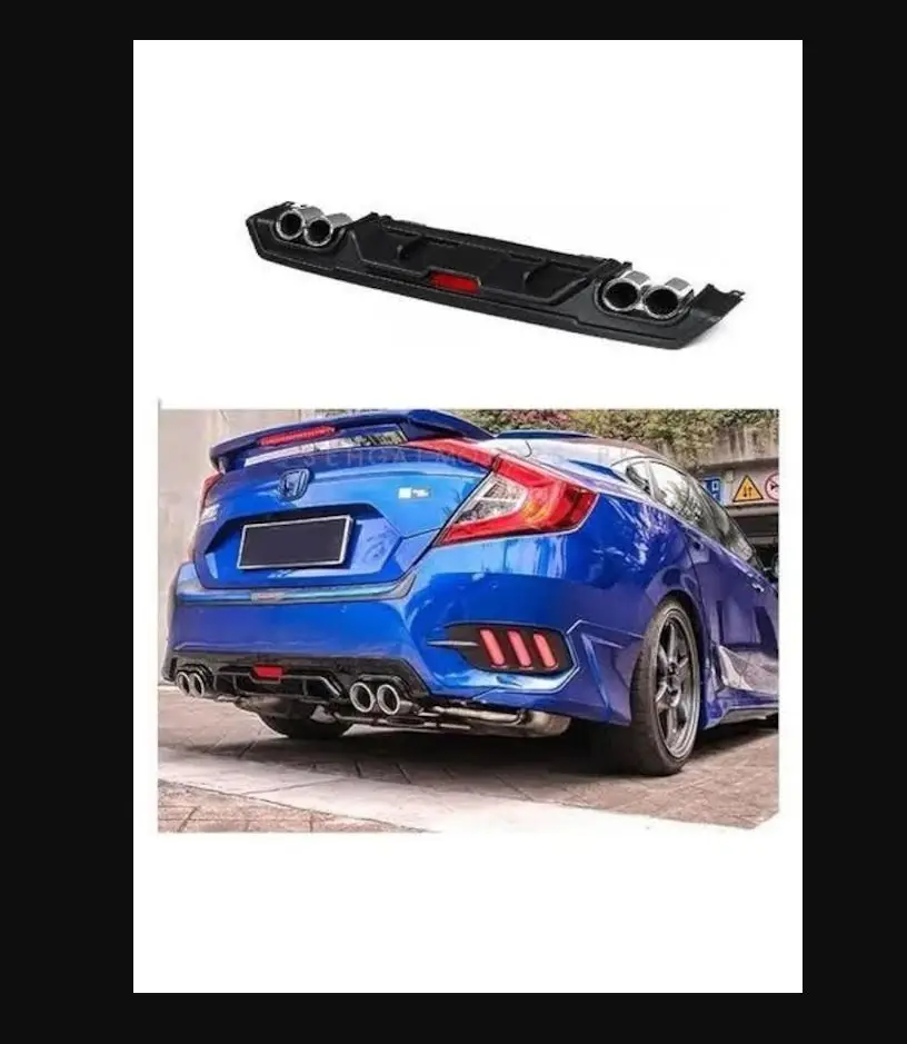 

FOR Honda Civic Exhaust Diffuser 2016 2017 Models -Auto Styling Extension Car Accessories Spare Parts Modified Stylish Bumper