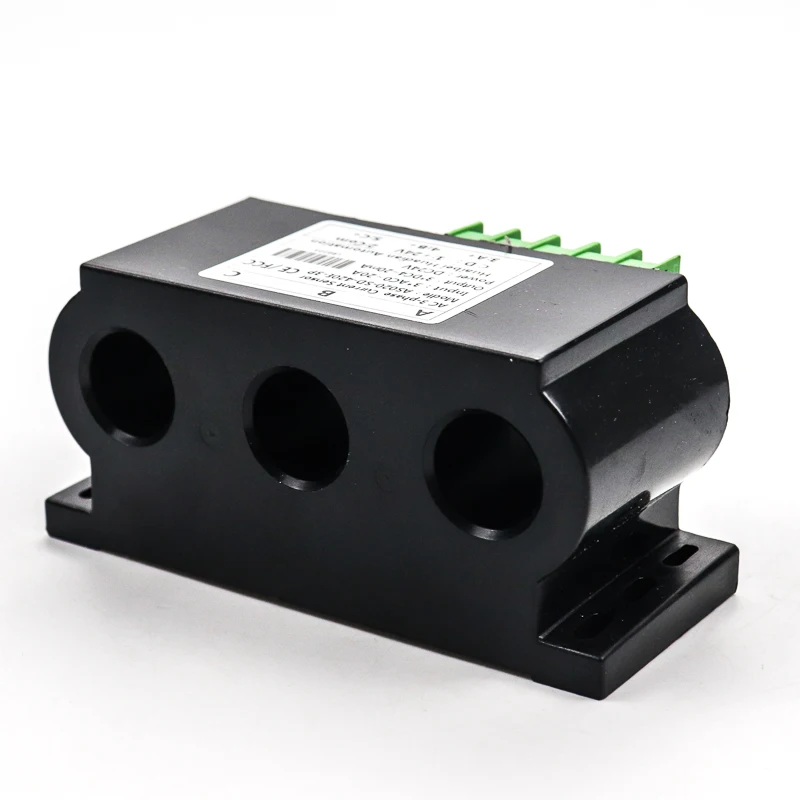 3 Phase AC Current Transmitter Input 0-500A AC Current Transducer DC 24V Power 4-20mA Output