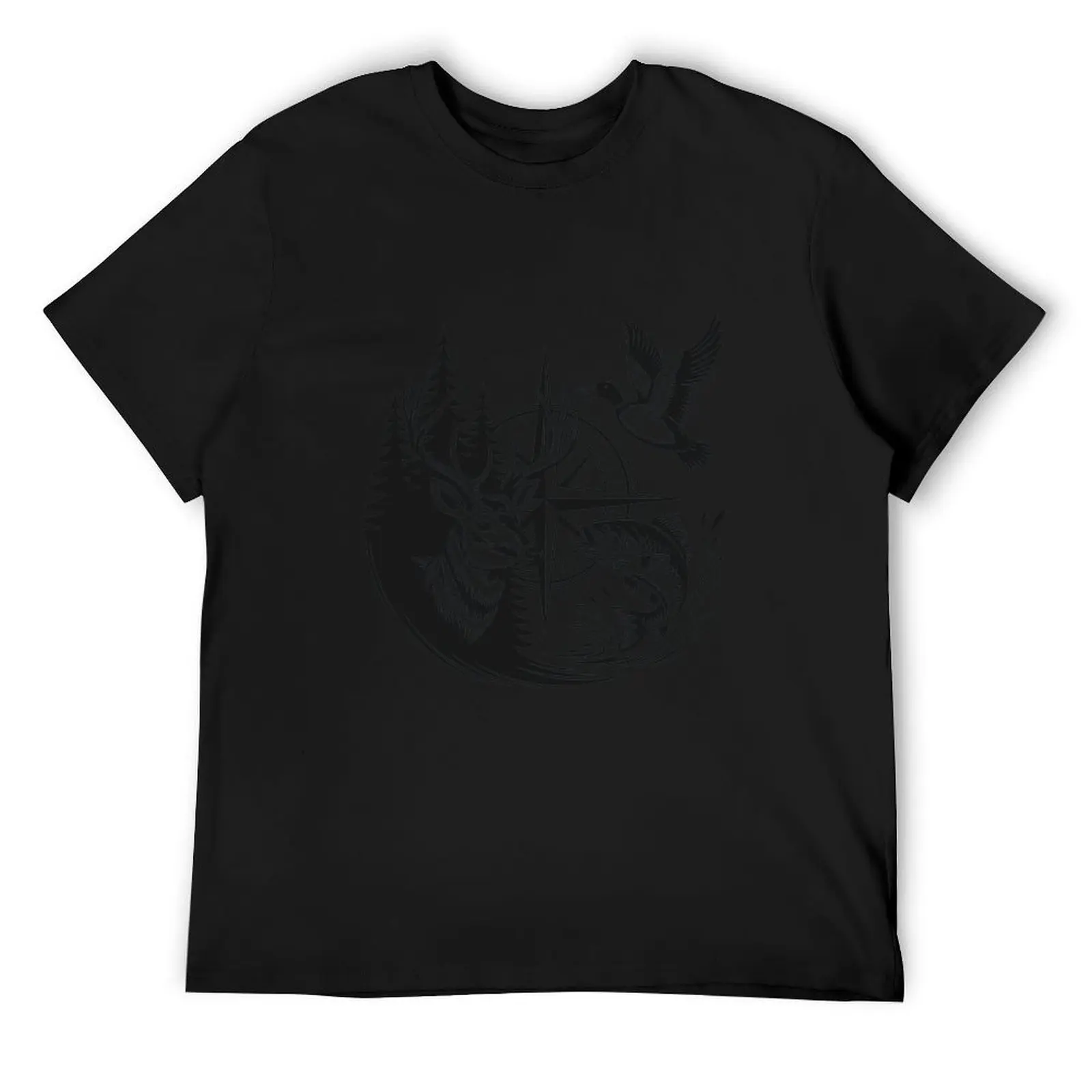 Rustic Cartoon Camo Bow Mallard Duck Duck Call Black Tshirt Country Outdoor Breathable Casual Hunting Tee