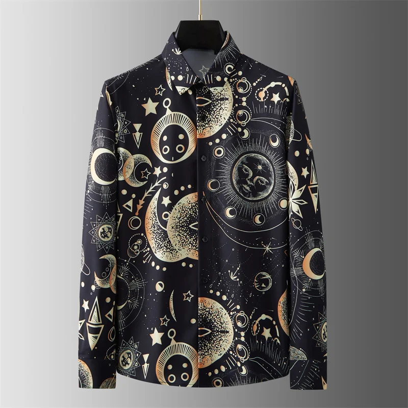 2024 new men\'s luxury shirts men\'s printed long-sleeved casual shirts men\'s social gathering formal shirts plus size xs-6xl