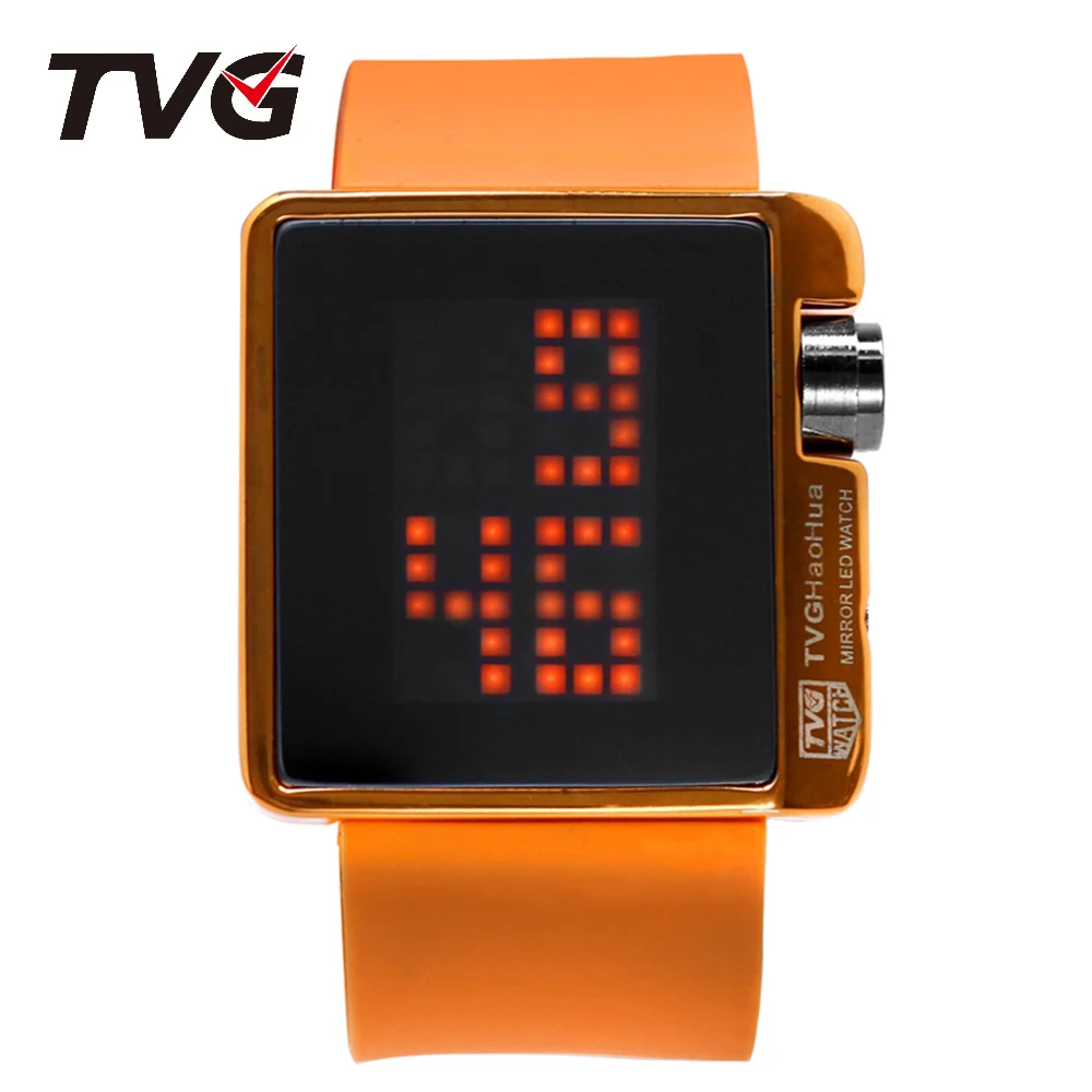 TVG Brand electronic Silicone Strap cartoon-watch LED Display Children Digital Cartoon for kid Waterproof Gift Box Youth Student