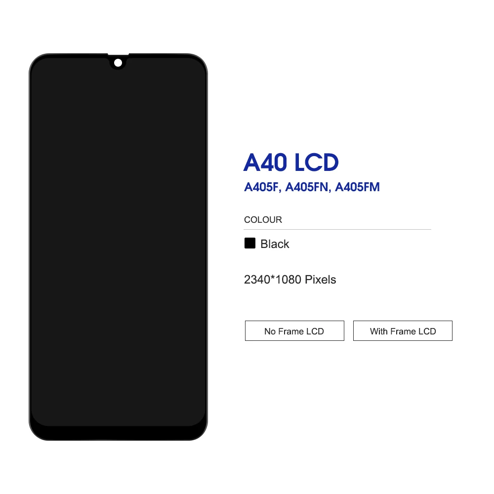 For Samsung A40 LCD 2019 A405 LCD display touch Screen Digitizer Assembly with frame replacement repair parts