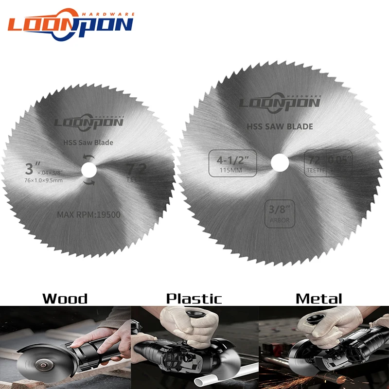 3 Inch HSS Circular Saw Blade 72T for Wood Plastic Metal Tile Cutting with 3/8 Inch Arbor