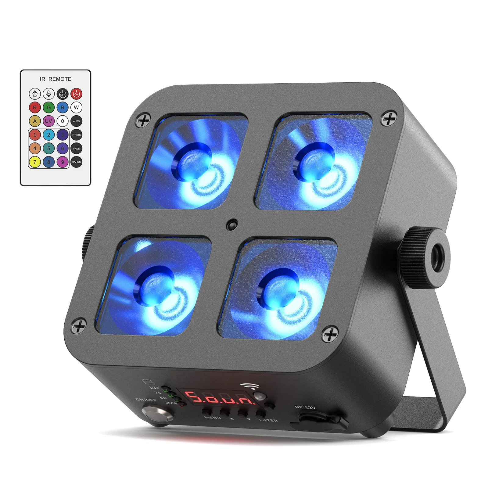 Gwong 40W Mini Battery Powered Rechargeable Par Light 4X10W RGBWA UV Stage Light DMX512 LED Uplight For Festival Party Wedding image 3