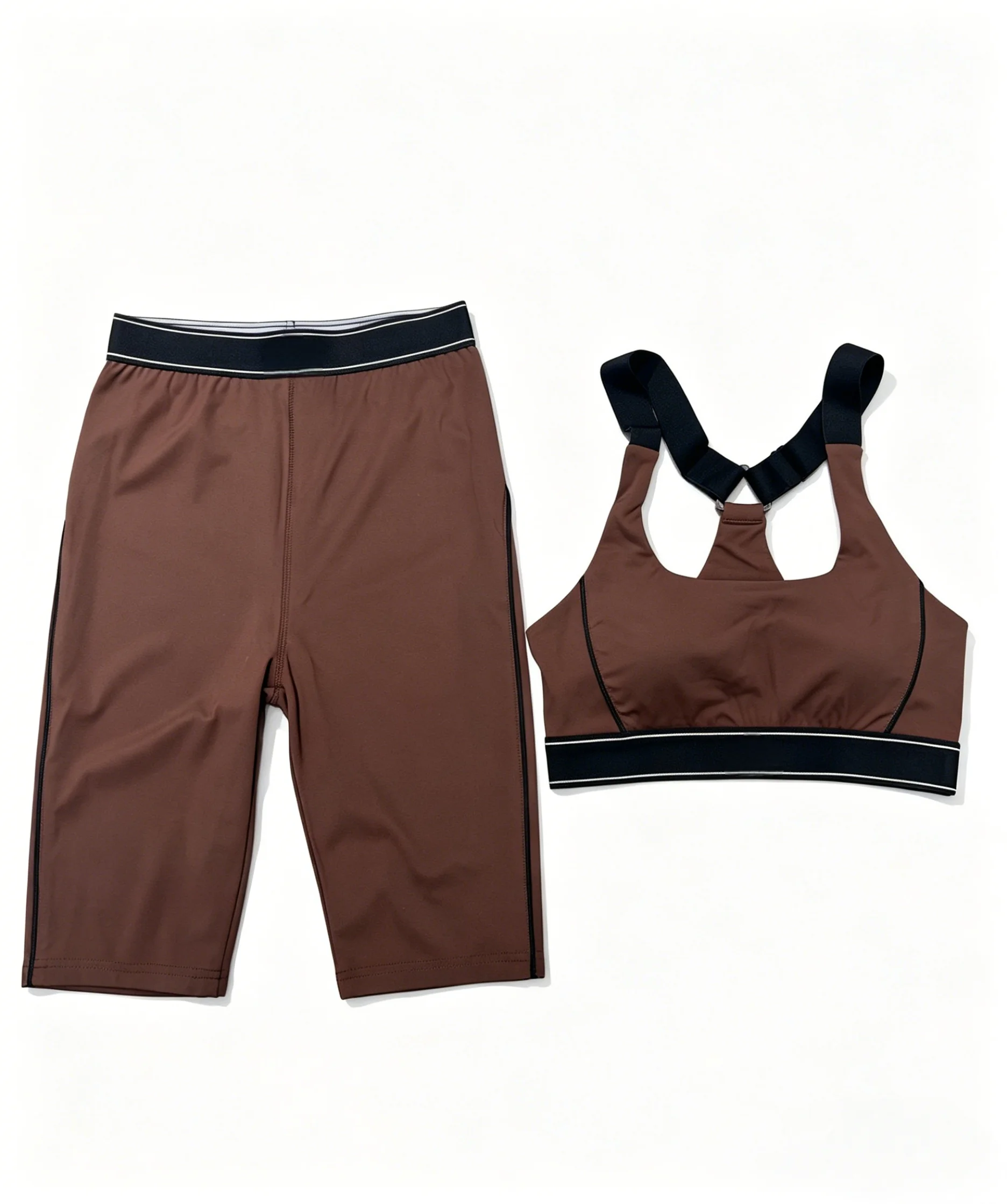 

2026 New Womens 2 Piece Biker Shorts Set Size M L Quick Dry Sports Bra High Waist Contrast Trim Gym Outfit Code 036