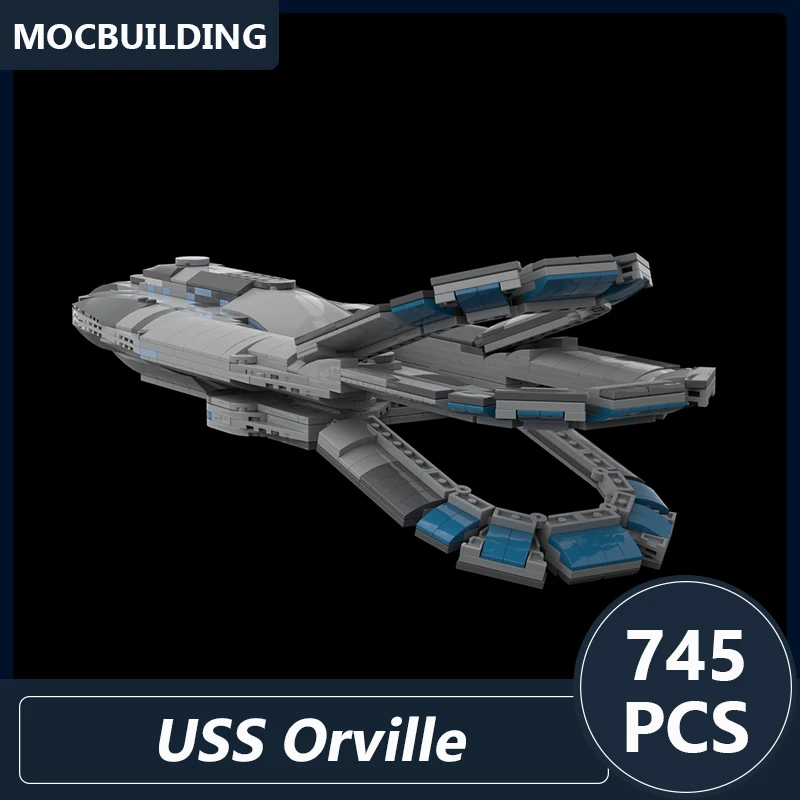 MOC Building Blocks USS Orville ECV-197 Mid-level Exploratory-class Vessel Model DIY Assembled Bricks Space Toys Gifts 745PCS