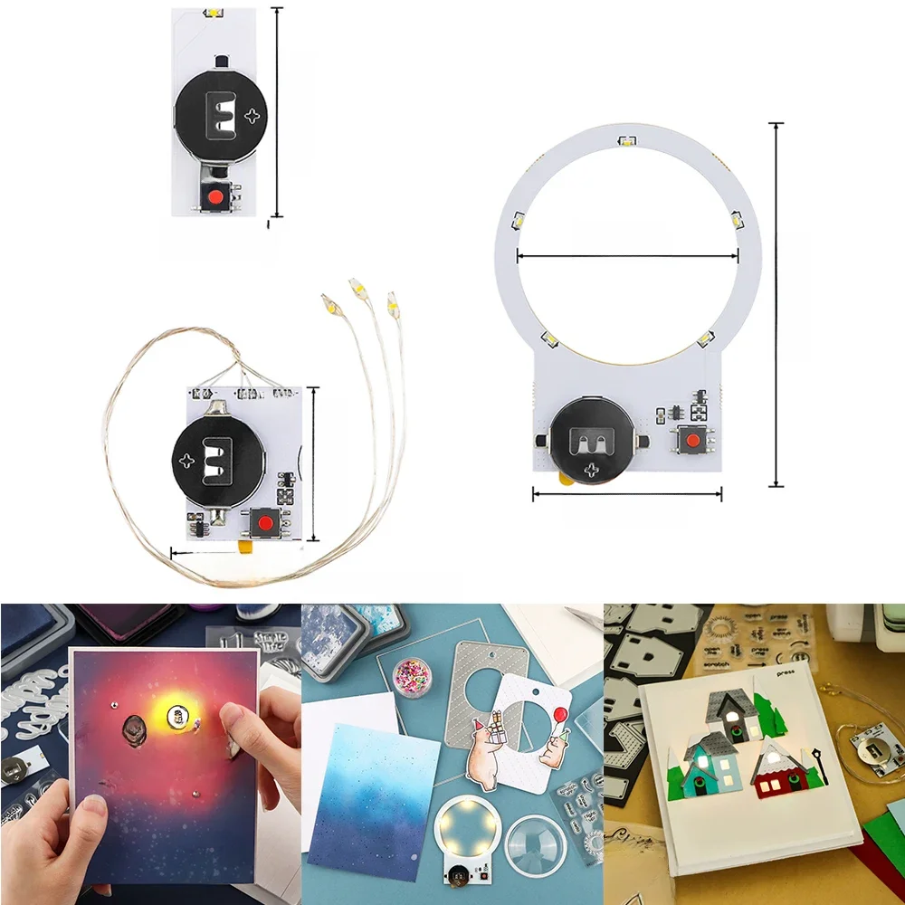 Mini Halo Lights & Easy Lights Samoprzylepne jednostki oświetleniowe z ciepłymi białymi diodami LED do samodzielnego tworzenia kartek oświetleniowych do scrapbookingu 2023. — zdjęcie 2