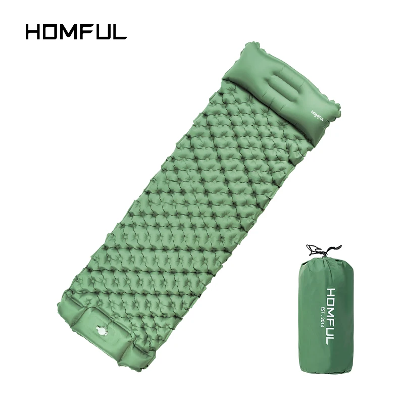 

HOMFUL Sleeping Pad for Camping Self Inflating Sleeping Mat Ultralight with Foot Pump Quick Inflation Waterproof for Hiking