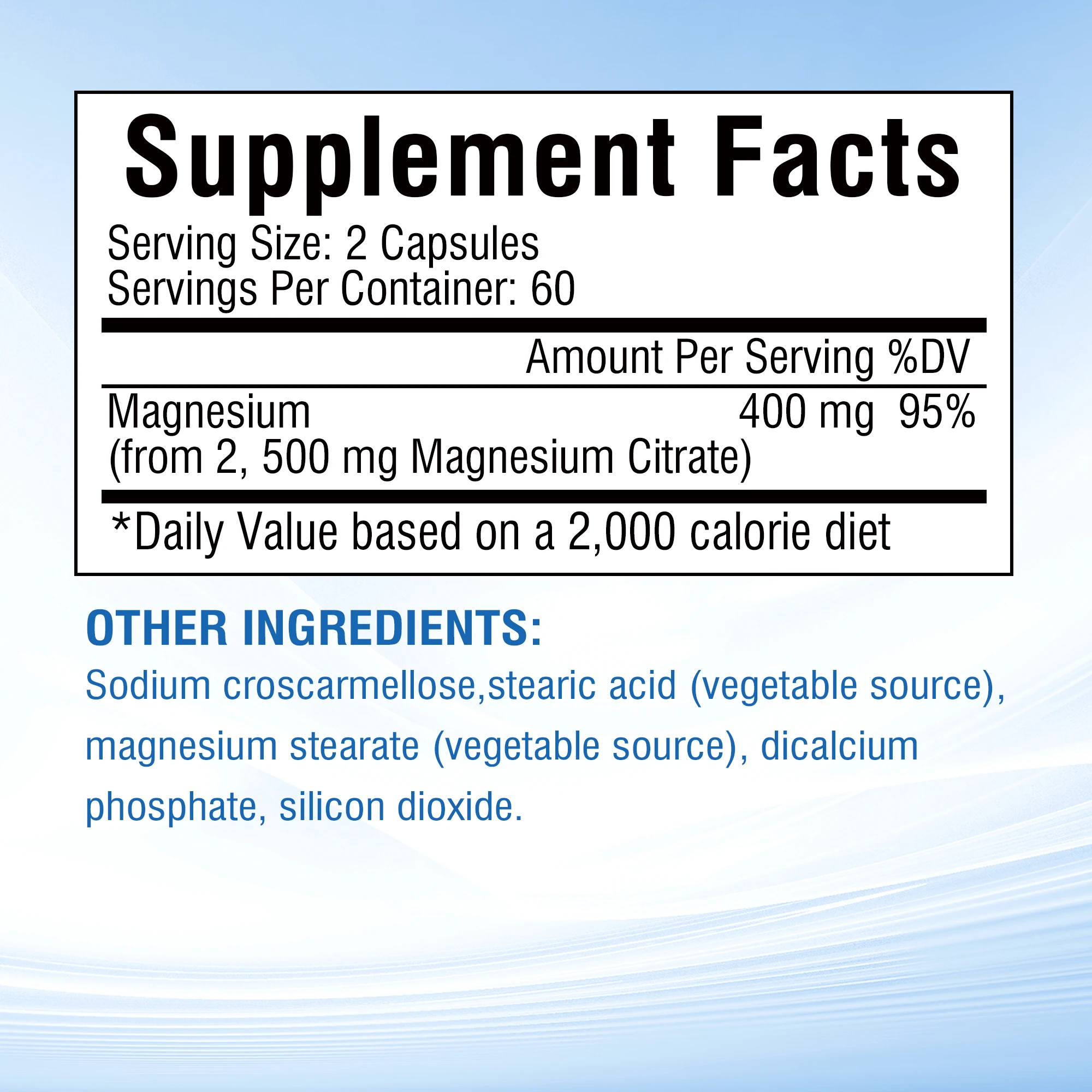 Magnesium Citrate Capsules - Supports Muscle, Nerve, Joint and Heart Health, Improves Sleep Quality - 120 Capsules