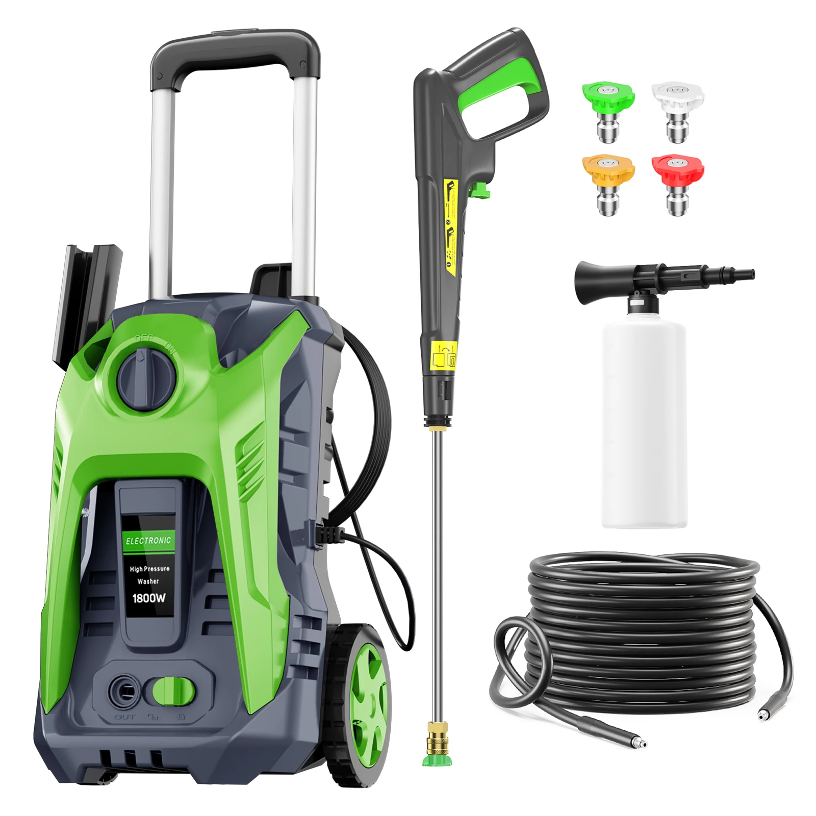 

Electric Pressure Washer 4800PSI 2.9GPM Pressure Washer with 25 Ft Hose, 4 Quick Connect Nozzle, Cleaning for Pool, Patio, Car