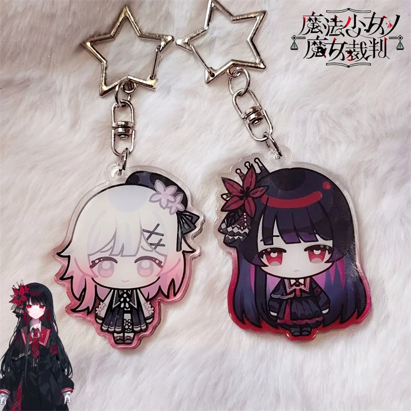 Game Magical Girl Witch Trials Sakuraba Ema Nikaidou Hiro Cosplay Keychain Acrylic Pendant 2Pcs Accessories Keyring Jewelry Prop