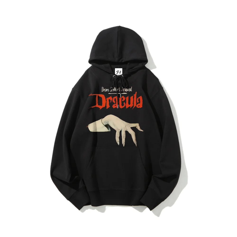 

Стильная зимняя толстовка с капюшоном Dracula Design для женщин и мужчин, теплая толстовка с капюшоном и длинными рукавами, модная повседневная одежда, идеально подходит для зимы