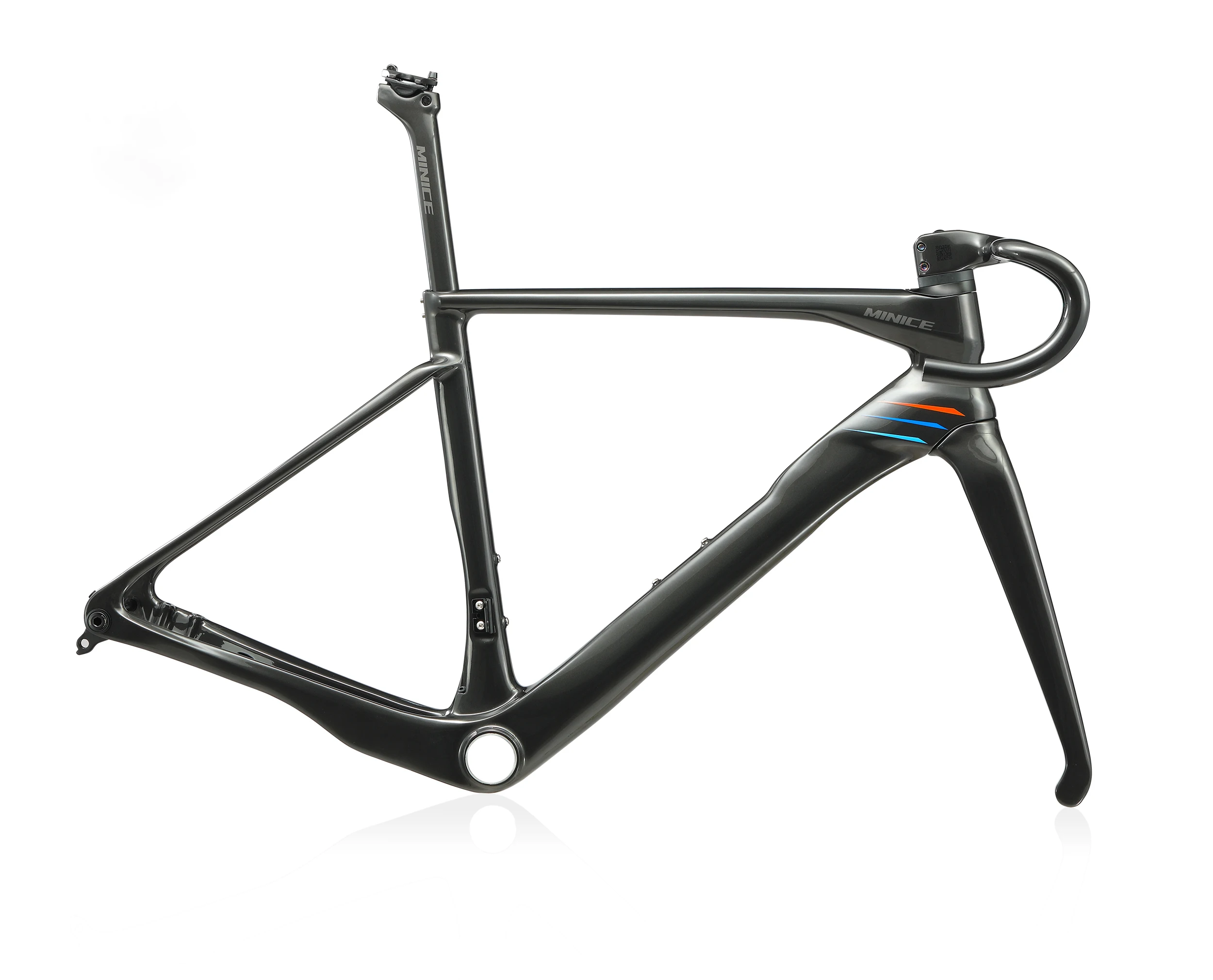 Minice Aerodynamischer EPS-geformter Carbonrahmen mit Scheibenbremse, max. 700*32C, AERO Rennrad-Rahmenset, BSA, vollständig interne Kabelführung, Lenker, DI2, mechanisch – Detail 27