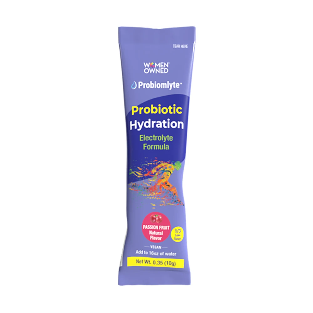 Probiomlyte – Passion Fruit - Low Sugar Probiotics Prebiotics Postbiotics with Electrolytes + Vitamin Superior Hydration